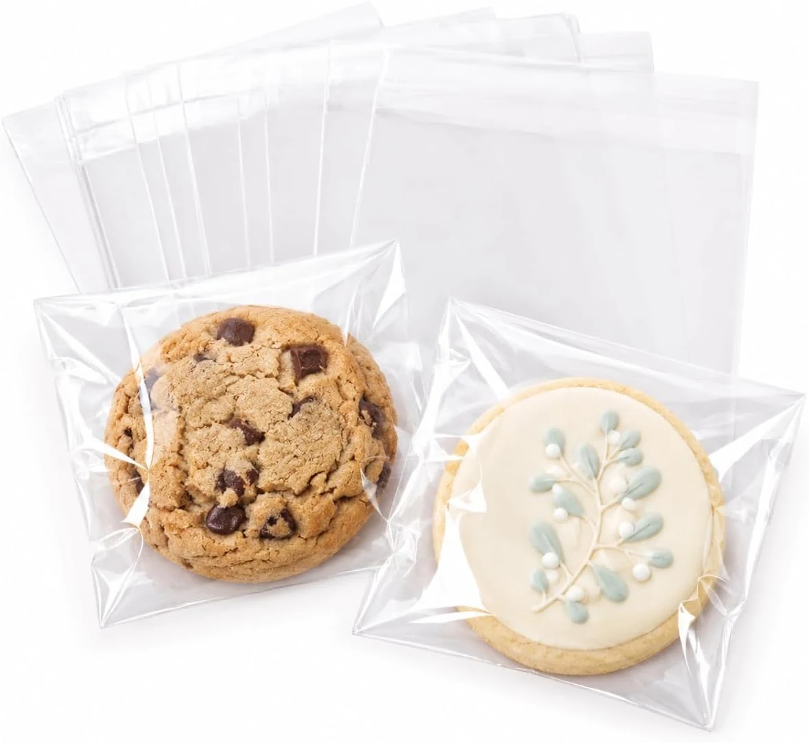 Crisp Seal clear square bags with individually packaged cookies